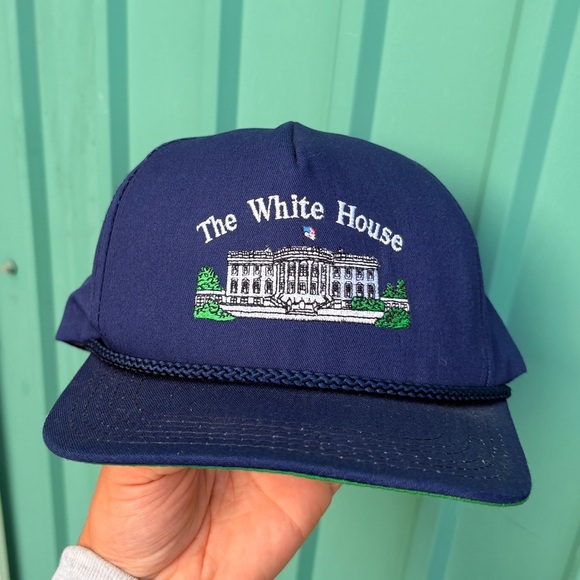 Vintage THE WHITE HOUSE embroided trucker hat snapback made in usa - Picture 1 of 6